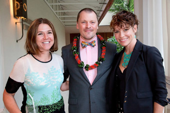 Rick Kinsel with Jess Cole and Evangeline Lilly.