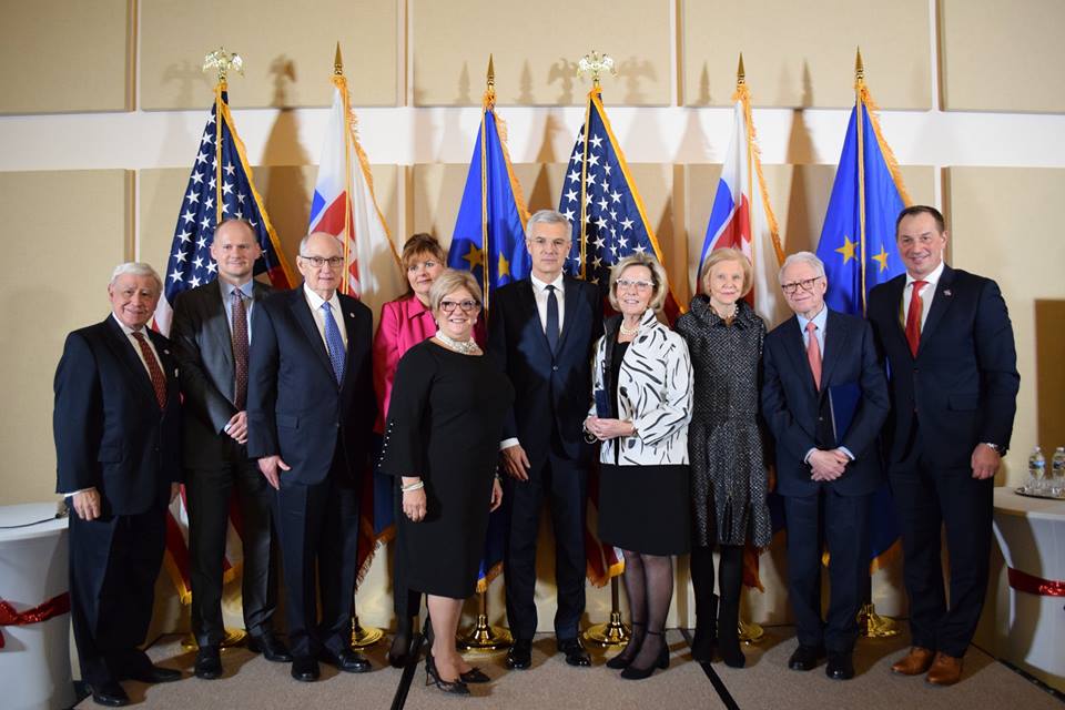 The recipients of the 2018 Woodrow Wilson Award, bestowed by the Ambassador of the Slovak Republic to the U.S., Ivan Korčok.