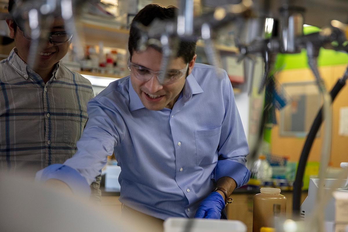 2019 Creative Promise Prizewinner Mikhail G. Shapiro in his lab Cal Tech