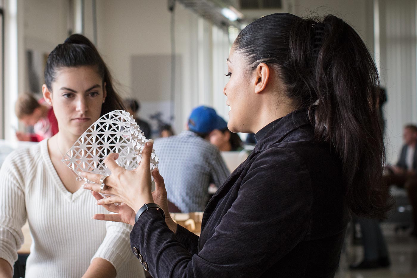 Mona Ghandi teaching an architecture design class at Washington State University