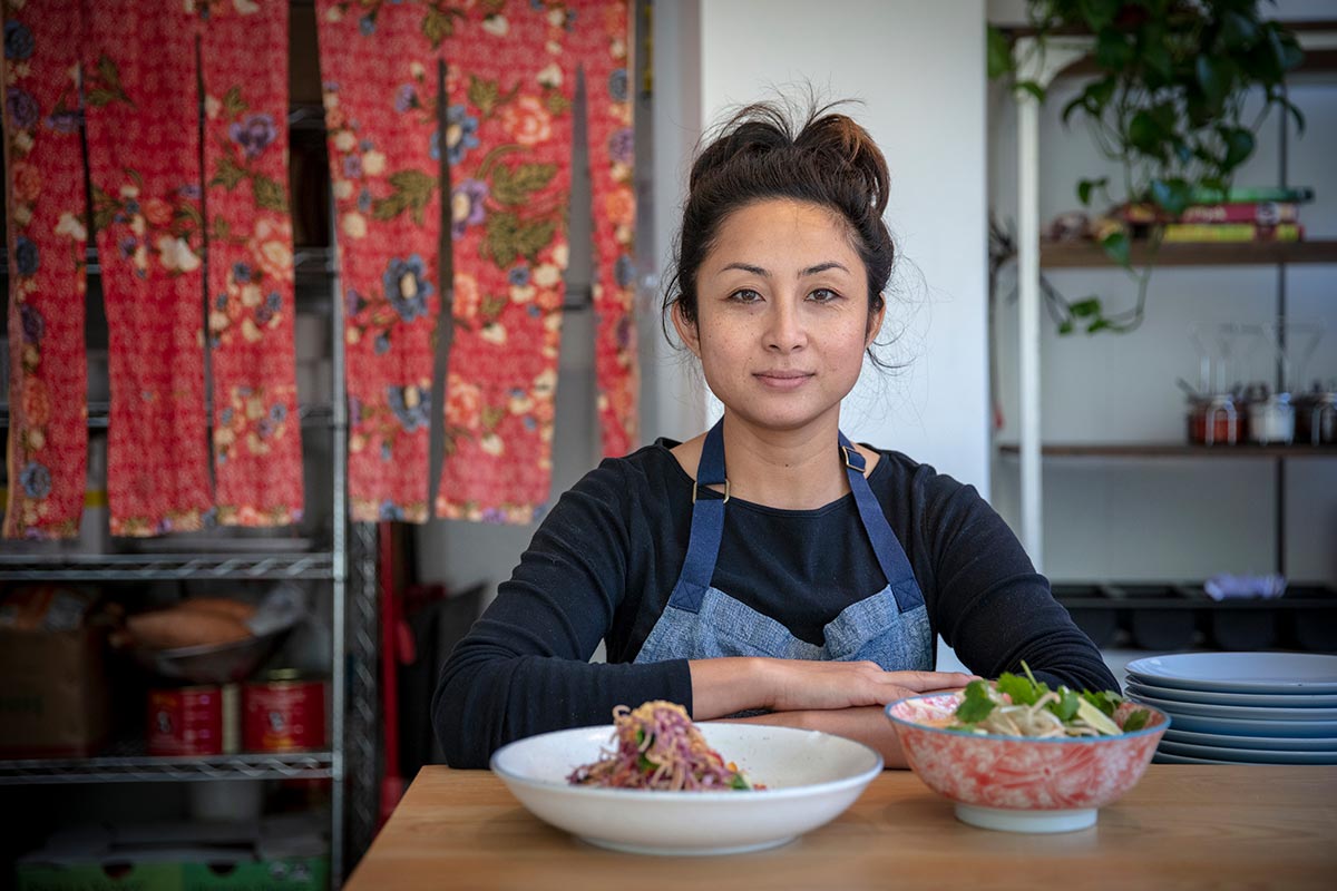 A photo of Nite Yun in her Oakland restaurant Nyum Bai
