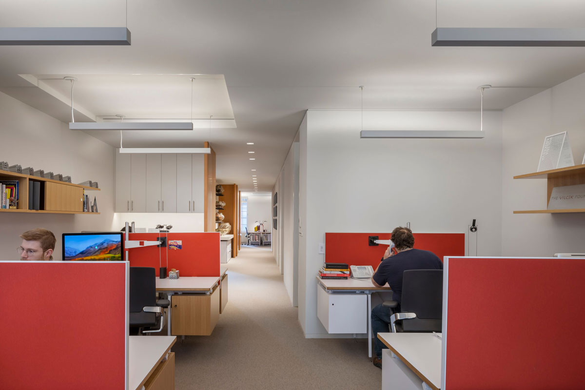 The 3rd floor of the Vilcek Foundation with individual workspaces.