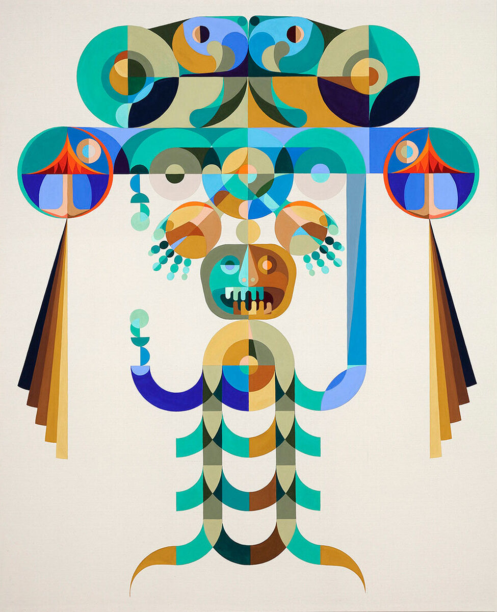 Abstract figure with a head piece.